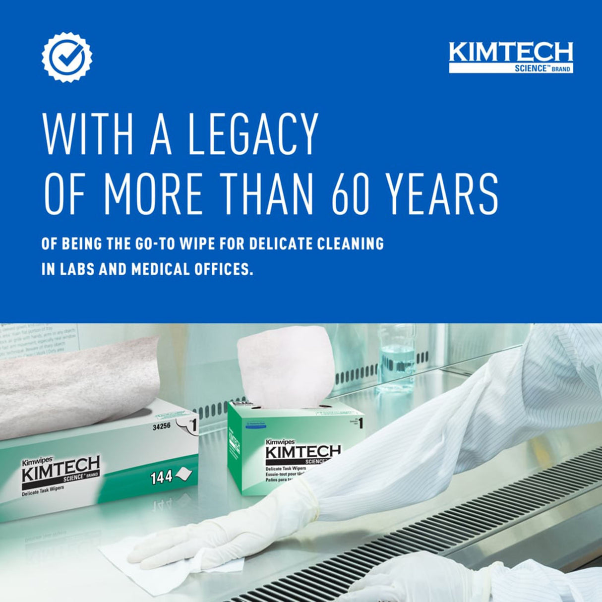Delicate Task Wipe Kimtech Science™ Kimwipes™ Light Duty 286 Count Dispenser Box 4 X 8-1/5 Inch NonSterile Disposable - BeHope