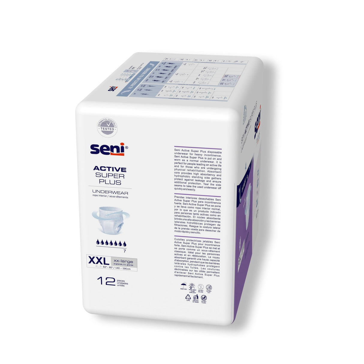 Unisex Adult Absorbent Underwear Seni® Active Super Plus Pull On with Tear Away Seams 2X-Large Disposable Heavy Absorbency - BeHope