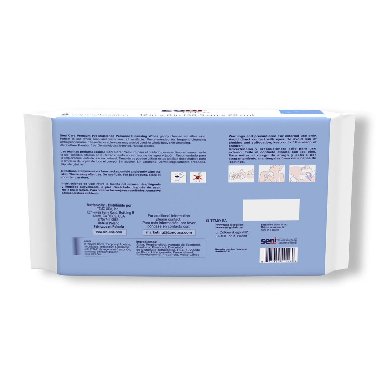Personal Cleansing Wipe Seni® Care Soft Pack Scented 48 Count - BeHope