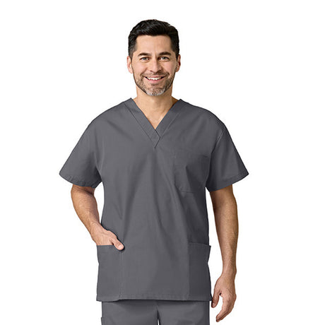 Scrub Shirt Simplysoft® X-large Pewter 3 Pockets Short Sleeve Unisex - Behope