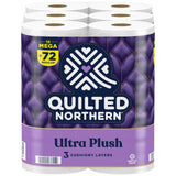 Toilet Tissue Quilted Northern White 3-Ply Jumbo Size Cored Roll 255 Sheets 3.8 X 4 Inch - BeHope
