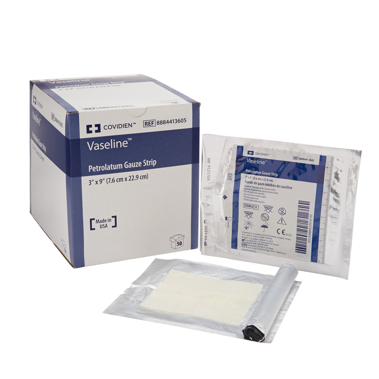 Petrolatum Impregnated Dressing Vaseline® Rectangle 3 X 9 Inch Sterile - BeHope