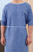 Patient Exam Gown One Size Fits Most Blue Disposable - BeHope