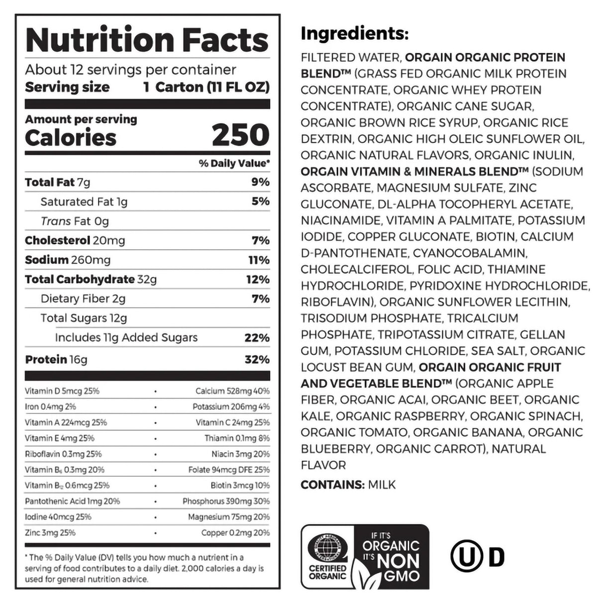 Oral Supplement Orgain® Organic Nutritional Shake Iced Café Mocha Flavor Liquid 11 oz. Carton - BeHope