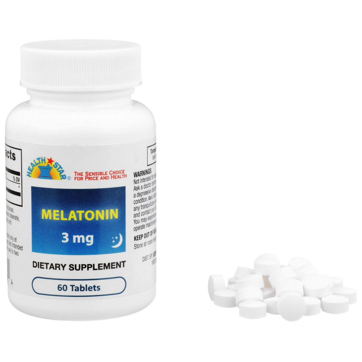 Natural Sleep Aid Geri-Care® 60 per Bottle Tablet 3 mg Strength - BeHope
