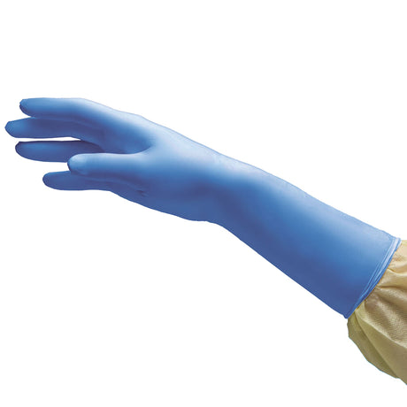 Exam Glove NitriDerm® EC Small Sterile Pair Nitrile Extended Cuff Length Smooth Blue Chemo Tested - BeHope