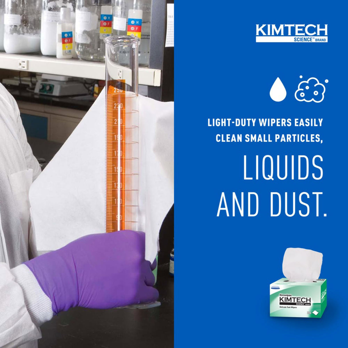 Delicate Task Wipe Kimtech Science™ Kimwipes™ Light Duty 286 Count Dispenser Box 4 X 8-1/5 Inch NonSterile Disposable - BeHope