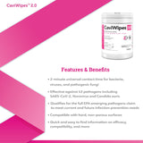 Surface Disinfectant CaviWipes™ 2.0 Premoistened Manual Pull Wipe 65 Count Canister Alcohol Scent NonSterile - BeHope