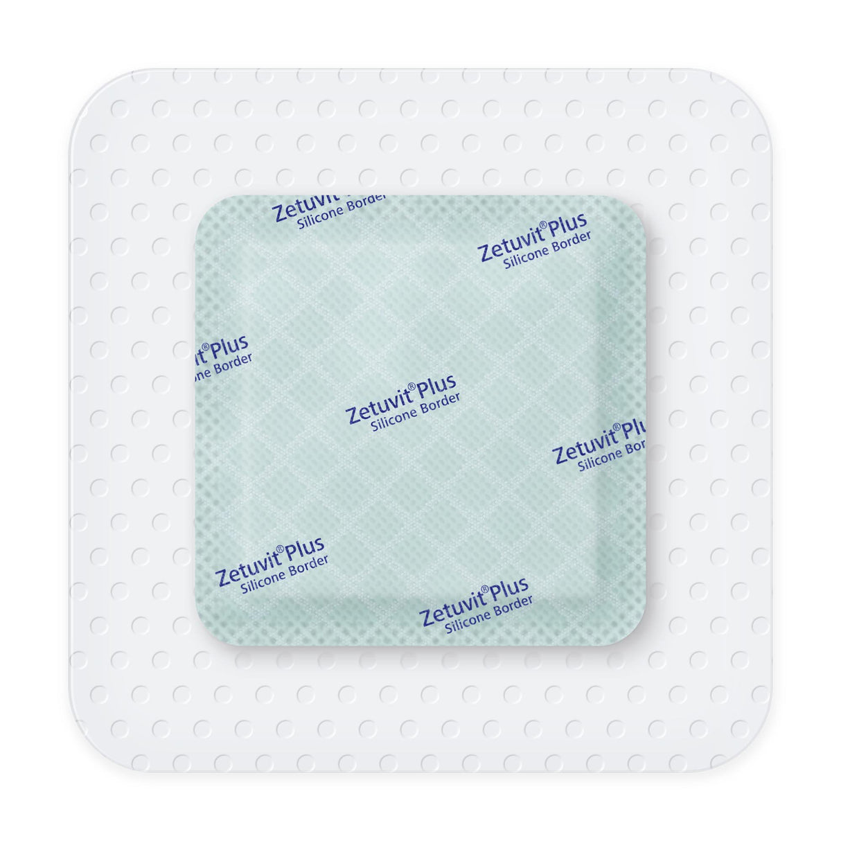 Super Absorbent Dressing Zetuvit Plus Silicone Border Silicone Adhesive 4 X 4 Inch Square
