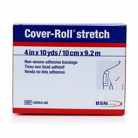 Dressing Retention Tape with Liner Cover-Roll® Stretch White 4 Inch X 10 Yard Nonwoven Polyester NonSterile - BeHope