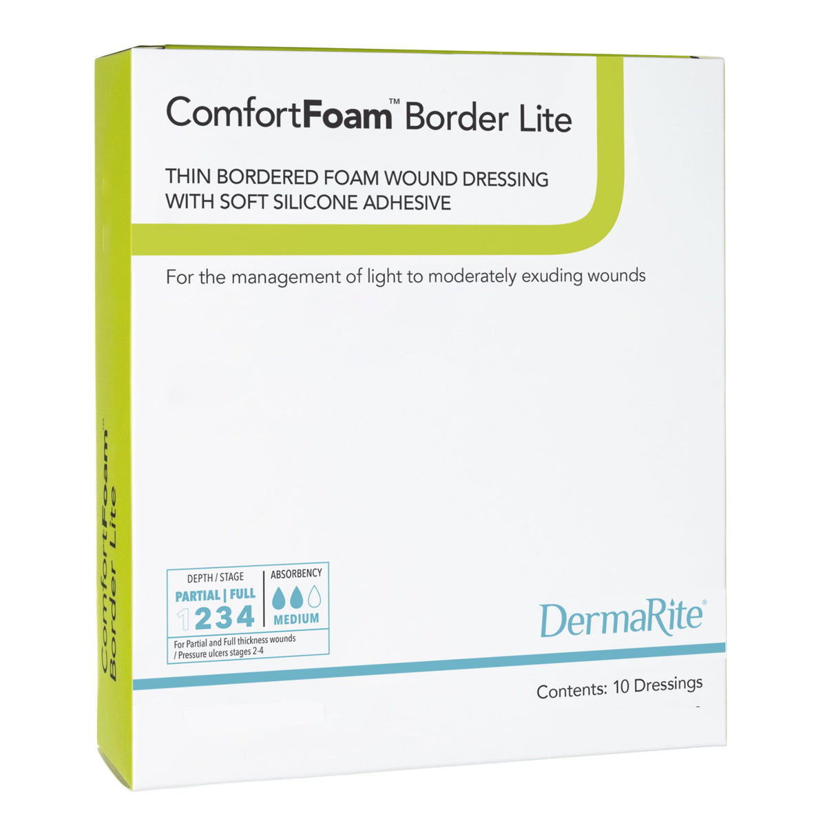 Thin Foam Dressing ComfortFoam Border Lite 2 X 2 Inch With Border Waterproof Backing Silicone Adhesive Square Sterile - BeHope