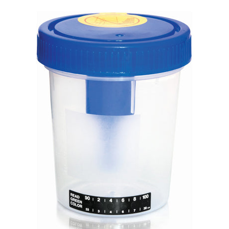 Urine Specimen Container with Integrated Transfer Device McKesson 120 mL (4 oz.) Screw Cap Patient Information Sterile - BeHope