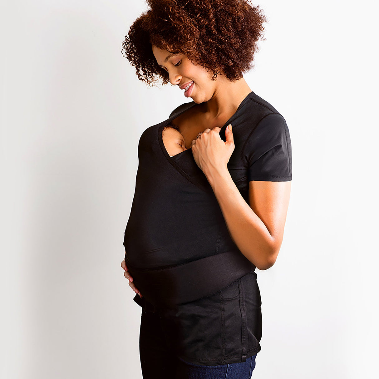 Baby Carrier Shirt NuRoo® Pocket 2X-Large Black Short Sleeve Female - BeHope
