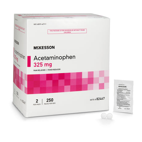Pain Relief McKesson 325 mg Strength Acetaminophen Unit Dose Tablet 250 per Box - BeHope