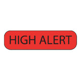 Pre-Printed Label MedVision® Caution Label Red Paper High Alert Black Alert Label 3/8 X 1-7/16 Inch - BeHope