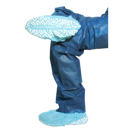 Shoe Cover One Size Fits Most Shoe High Nonskid Sole Blue NonSterile - BeHope