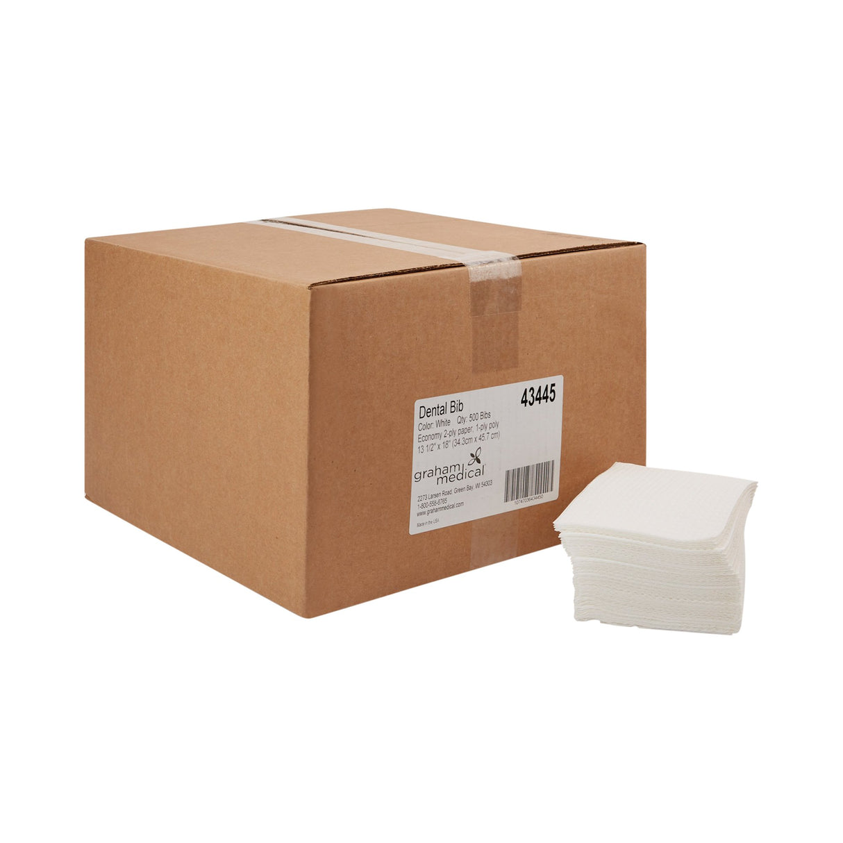 Dental Bib graham medical® 13-1/2 W X 18 L Inch White NonSterile - BeHope