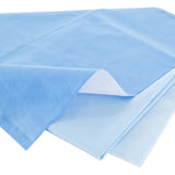 QUICK CHECK* H100 Sterilization Wrap White / Blue 54 X 54 Inch Dual Layer SMS Polypropylene Steam / EO Gas / Hydrogen Peroxide - BeHope