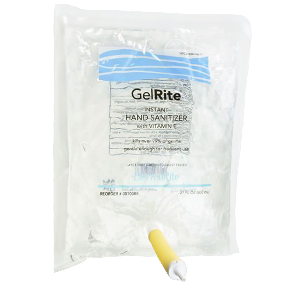 Hand Sanitizer GelRite 800 mL Ethyl Alcohol Gel Dispenser Refill Bag