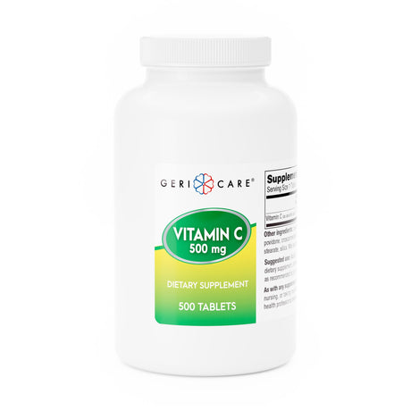 Vitamin C Supplement Geri-Care® Ascorbic Acid 500 mg Strength Tablet 500 per Bottle - BeHope
