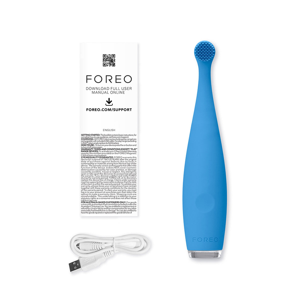 Sonic Toothbrush ISSA™ baby Bubble Blue Dino Ages Birth to 4 Years Silicone - BeHope