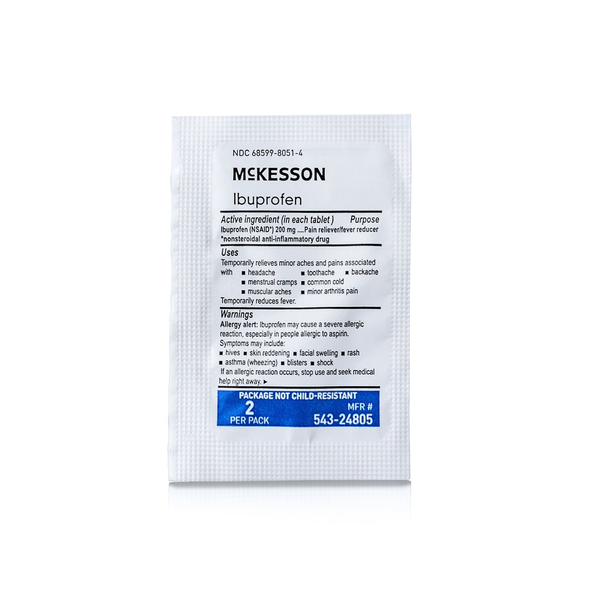 Pain Relief McKesson 200 mg Strength Ibuprofen Unit Dose Tablet 200 per Box - BeHope