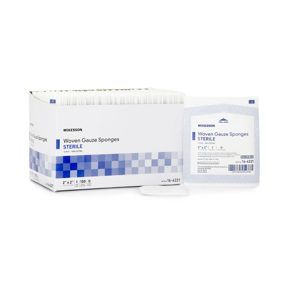Gauze Sponge McKesson 2 X 2 Inch 12-Ply Sterile 1 per Pack - BeHope