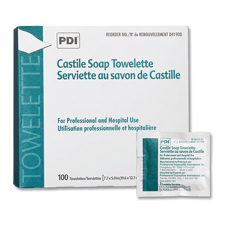 Castile Soap Towelette PDI® Individual Packet Scented 100 Count - BeHope