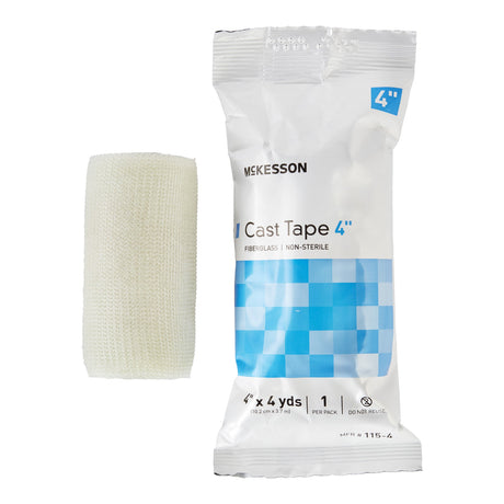 Cast Tape McKesson 4 Inch X 12 Foot Fiberglass White - BeHope