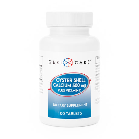 Joint Health Supplement Geri-Care® Calcium / Vitamin D 500 mg - 200 IU Strength Tablet 100 per Bottle - BeHope