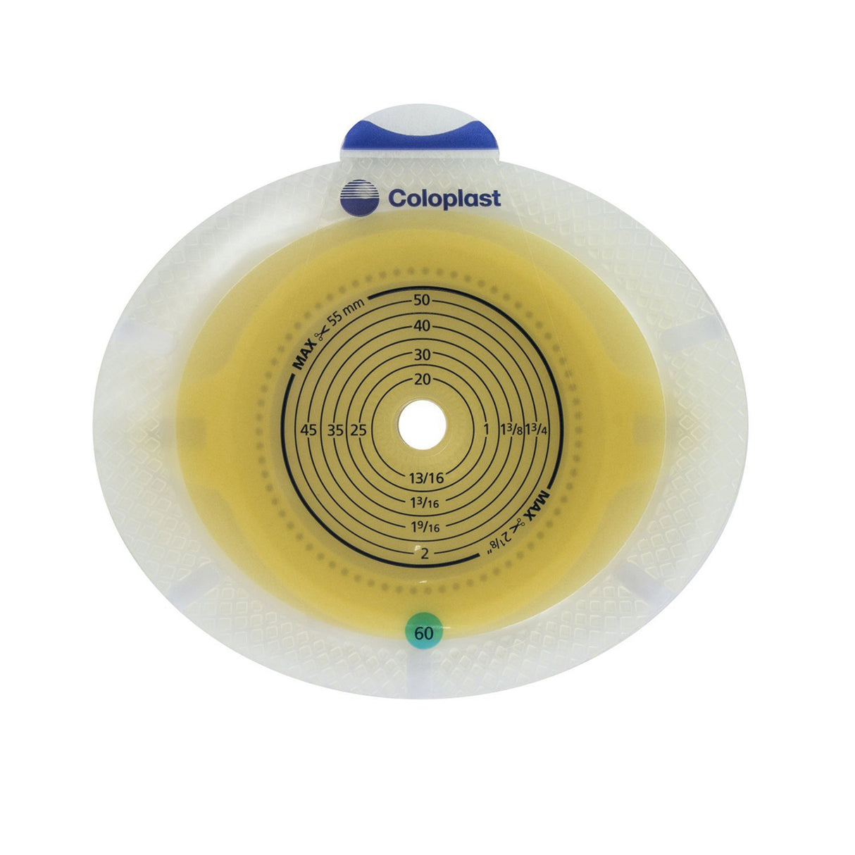 Ostomy Barrier SenSura® Click Xpro Trim to Fit, Extended Wear Double Layer Adhesive 60 mm Flange Blue Code System 3/8 to 2-1/4 Inch Opening - BeHope