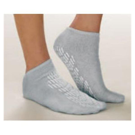 Slipper Socks Terry Treads® Unisex Adult Medium Double Tread Single Patient Use Blue - BeHope