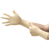Exam Glove Ultra One® Medium NonSterile Latex Extended Cuff Length Textured Fingertips White Not Rated - BeHope