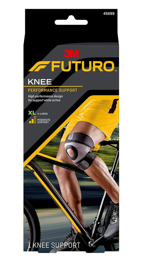 Knee Brace 3M™ Futuro™ Sport Moisture Control X-Large Pull-On / Hook and Loop Strap Closure 19 Inch and Up Knee Circumference Left or Right Knee - BeHope