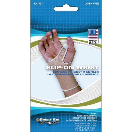 Wrist Support Sleeve Cotton Elastic Left or Right Hand Beige Large - BeHope