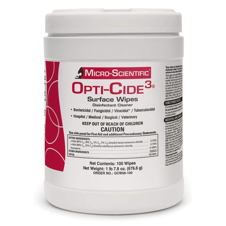 Surface Disinfectant Cleaner Opti-Cide3® Premoistened Broad Spectrum Manual Pull Wipe 100 Count Canister Alcohol Scent NonSterile - BeHope