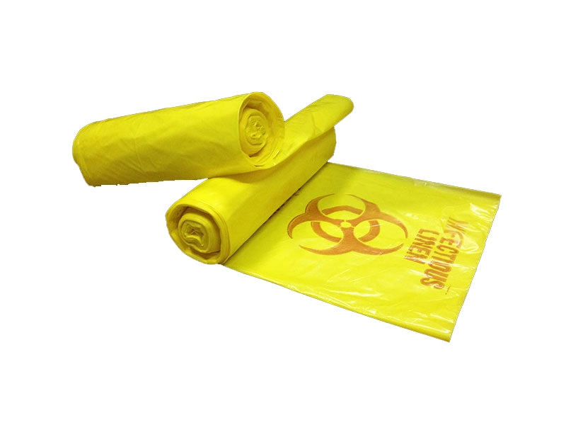 Infectious Linen Bag Colonial Bag Biohazard Symbol / Infectious Linen 33 gal. Yellow 30-1/2 X 43 Inch - BeHope
