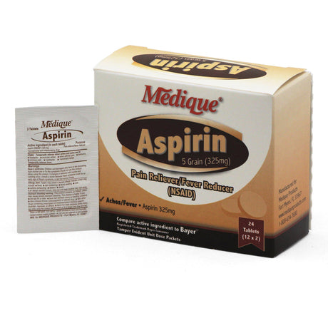 Pain Relief 325 mg Strength Aspirin Tablet 24 per Box - BeHope
