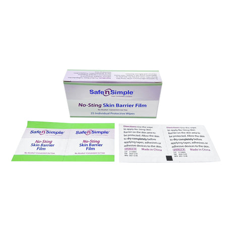 Skin Barrier Wipe Safe N Simple™ No-Sting 60% / 20% Strength Purified Water / Polyvinylpyrrolidone / Glycerin / Propylene Glycol Individual Packet Sterile - BeHope