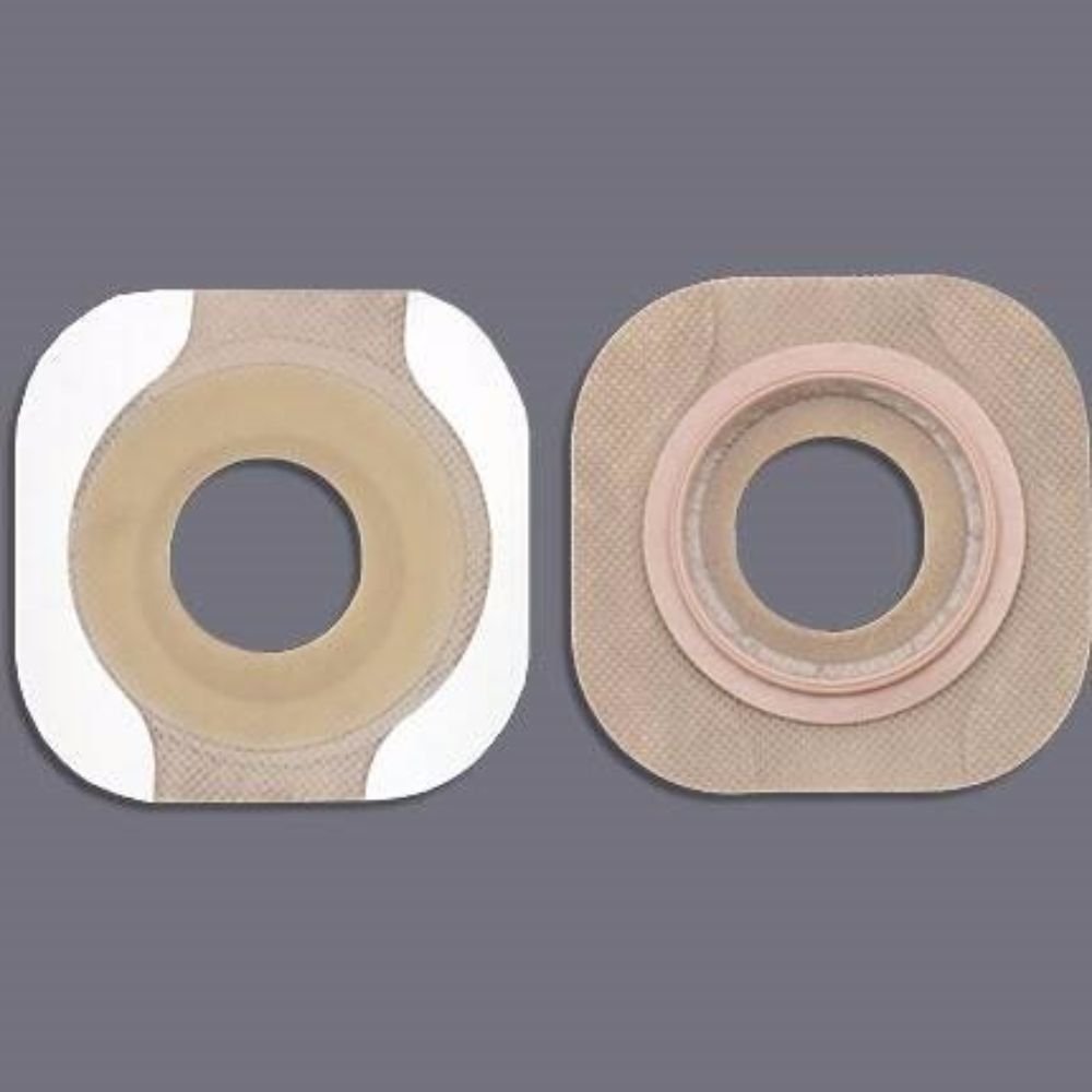 Ostomy Barrier New Image™ FlexWear™ Precut, Standard Wear Adhesive Tape 57 mm Flange Red Code System 1-3/4 Inch Opening - BeHope