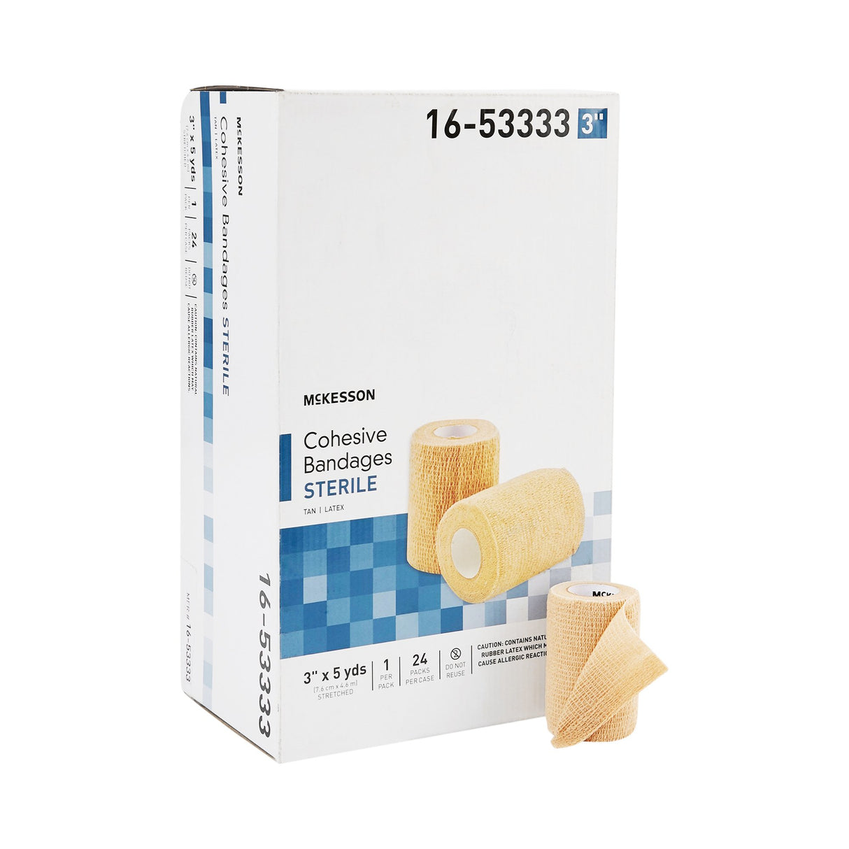 Cohesive Bandage McKesson 3 Inch X 5 Yard Self-Adherent Closure Tan Sterile Standard Compression - BeHope