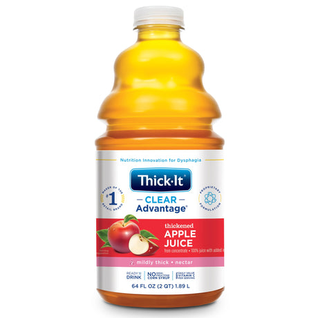 Thickened Beverage Thick-It® Clear Advantage® 64 oz. Bottle Apple Flavor Liquid IDDSI Level 2 Mildly Thick - BeHope