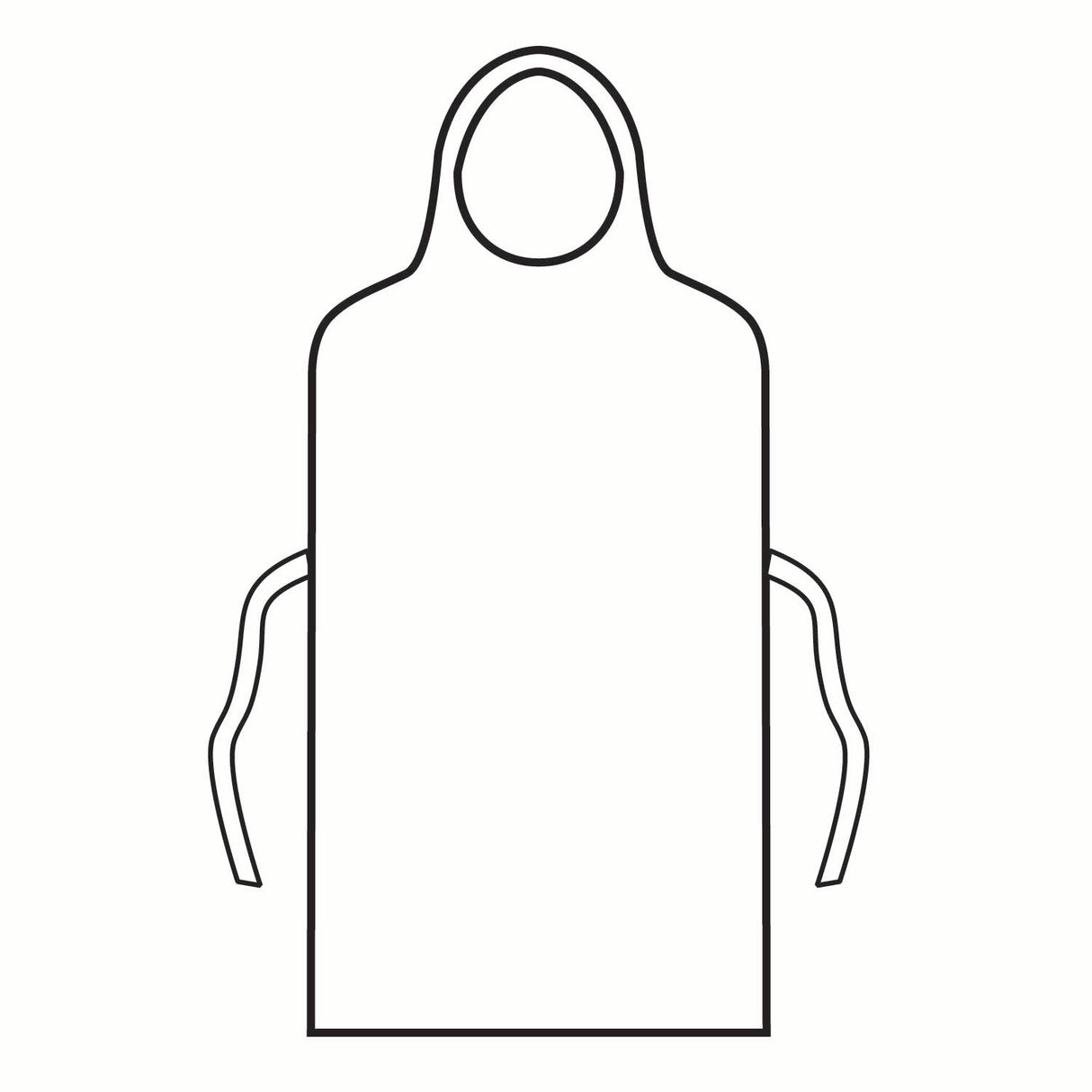 General Purpose Apron One Size Fits Most Bib Style White Disposable - BeHope