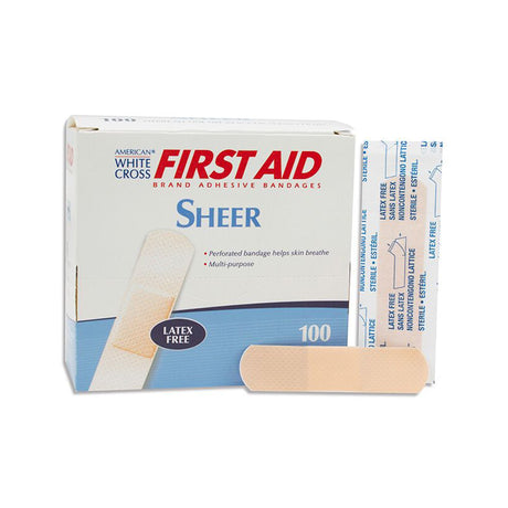 Adhesive Strip American White Cross® First Aid Plastic Tan 3/4 X 3 Inch Sterile - BeHope