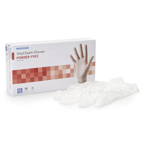Exam Glove McKesson Confiderm® X-Large NonSterile Vinyl Standard Cuff Length Smooth Clear Not Rated - BeHope