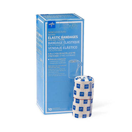 Elastic Bandage Matrix 4 Inch X 5 Yard Double Hook and Loop Closure Natural NonSterile Medium Compression - BeHope