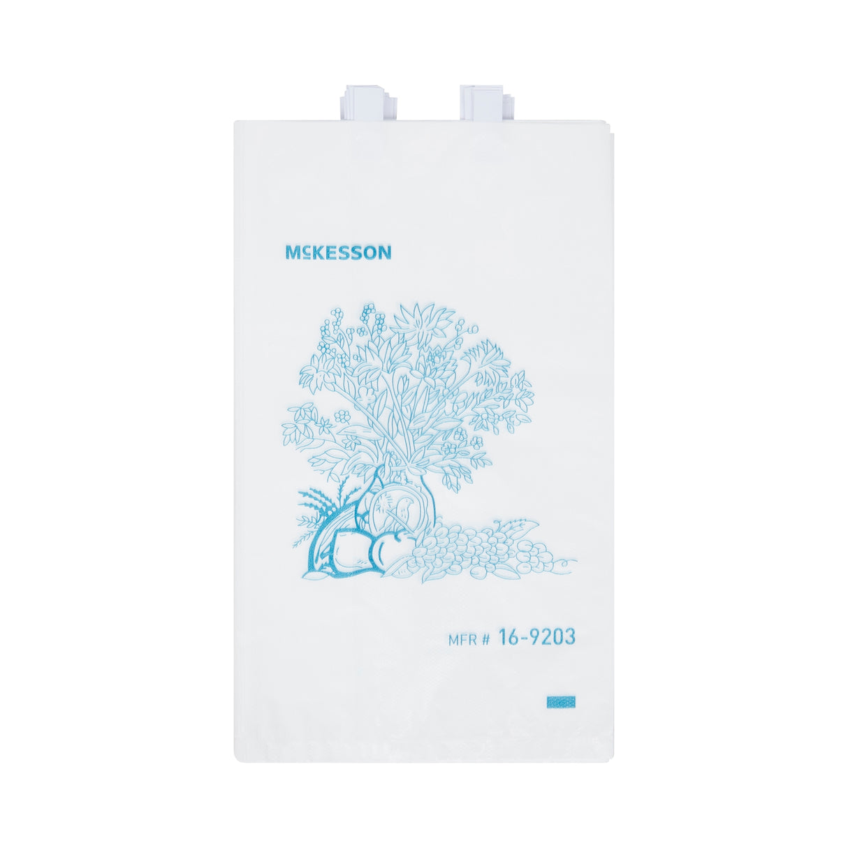 Bedside Bag McKesson 7 X 11.5 Inch White / Blue Floral Print Polyethylene - BeHope