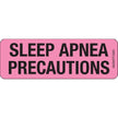Pre-Printed Label MedVision® Auxiliary Label Pink Paper SLEEP APNEA PRECAUTIONS Black Alert Label 1 X 2-15/16 Inch - BeHope
