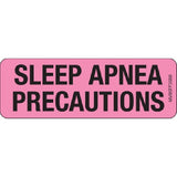 Pre-Printed Label MedVision® Auxiliary Label Pink Paper SLEEP APNEA PRECAUTIONS Black Alert Label 1 X 2-15/16 Inch - BeHope