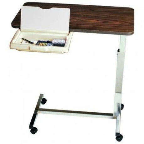 Overbed Table with Vanity AmFab™ Non-Tilt Top Automatic Spring Assisted Lift 28 to 45 Inch Height Range - BeHope